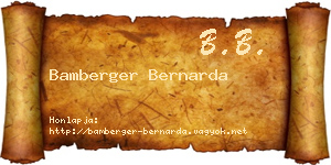 Bamberger Bernarda névjegykártya